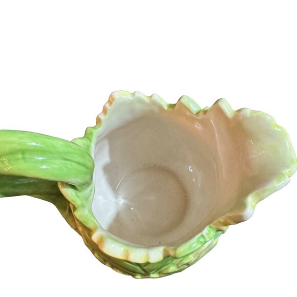 Vintage Fitz And Floyd Leaf-Shaped Creamer & Sugar Bowl Set - Picture 6 of 11